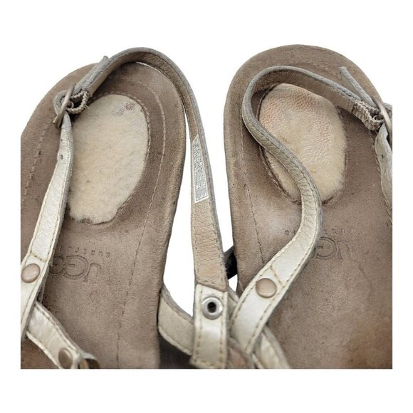 UGG Shoes Womens Size 10 Australia 1765 Slingback Thong leather sandals - Picture 5 of 12